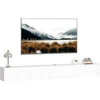 Meuble TV suspendu 180 cm – 2 portes cannelées rabattables